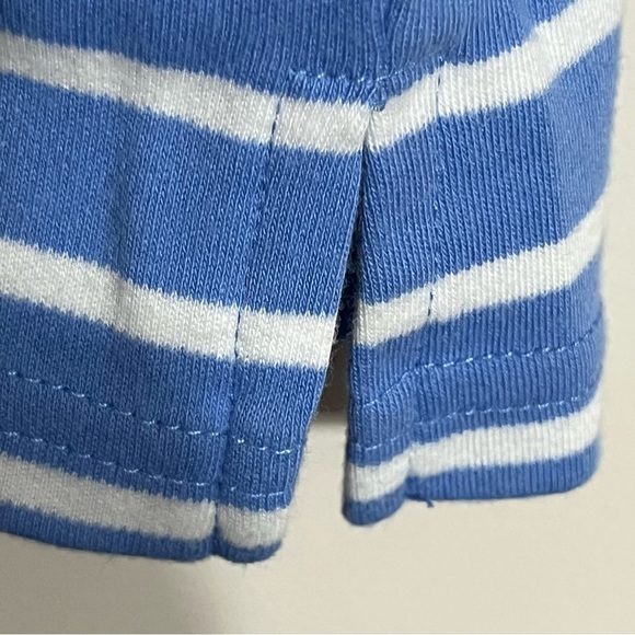 Quacker Factory Women Top Size Large Blue Blouse Striped Long Sleeve Sequin - Picture 6 of 9